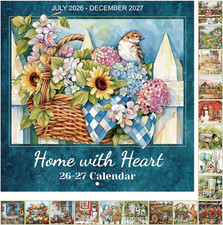 2027 Calendar - 2026-2027 Wall Calendar, Home with Heart Calendars  Jul. 2026 -