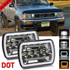 Pair For Toyota Tacoma 1995-1997 7x6 Led Headlights Hilo Beam Drl Turn Signal