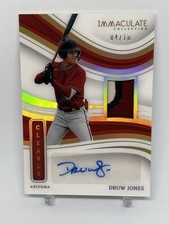 2023 DRUW JONES GOLD PATCH AUTO SSP /10 IMMACULATE COLLECTION CLEARLY PROSPECT