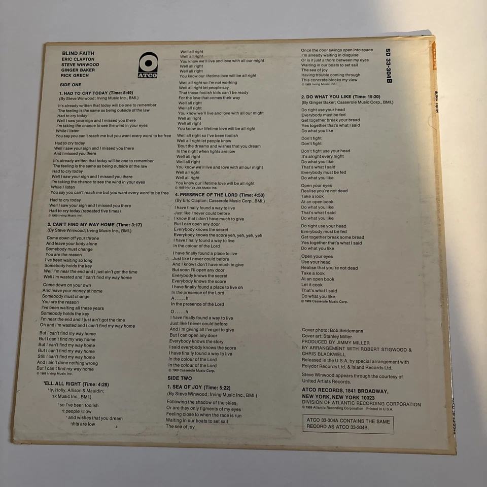 Blind Faith - Blind Faith LP OG 1969 press EX cond Clapton Winwood blues rock - Image 2 of 3