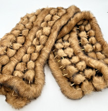 Women's Long Faux Mink Fur Scarf Knitted Brown Scarf Warm Neck Collar Wrap