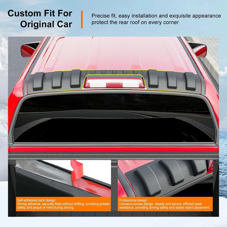 For 2014-2021 Toyota Tundra Crew Cab Rear Roof Protector Truck Cab Rear Spoiler - Image 2 of 4