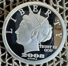 2008 NORFED $20 Liberty 1oz .999 Fine Silver "Arrest $" Handcuff HM RCO 10th Ann