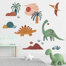 Mfault Boho Dinosaur Wall Decals Stickers, Bohemian Dino Hawaii Nursery Decor...