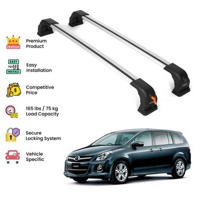 Silver Premium Roof Rack Cross Bars  For Mazda 5 MPV 2006-2016