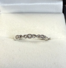 Diamond  929 Sterling Silver Women's Ring Band Size 7 FAST SHIP 