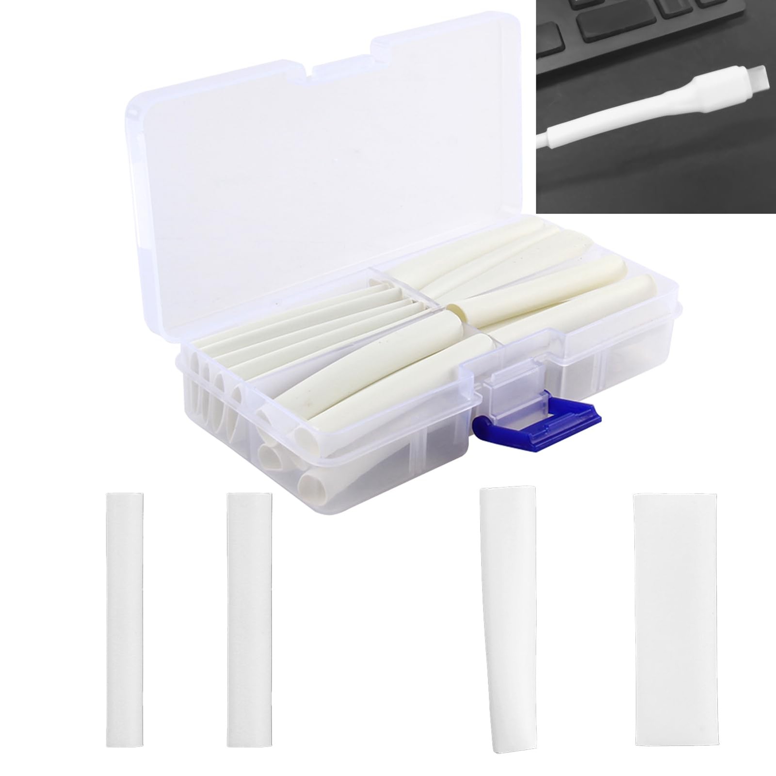 Gaine Thermorétractable Blanche Étanche 3:1 Contre l'Humidité des Câbles 20 Pcs