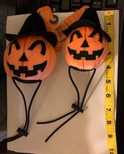Stuffed Pumpkin Jack o lantern witch hat DOG COSTUME Pet adjustable chin strap