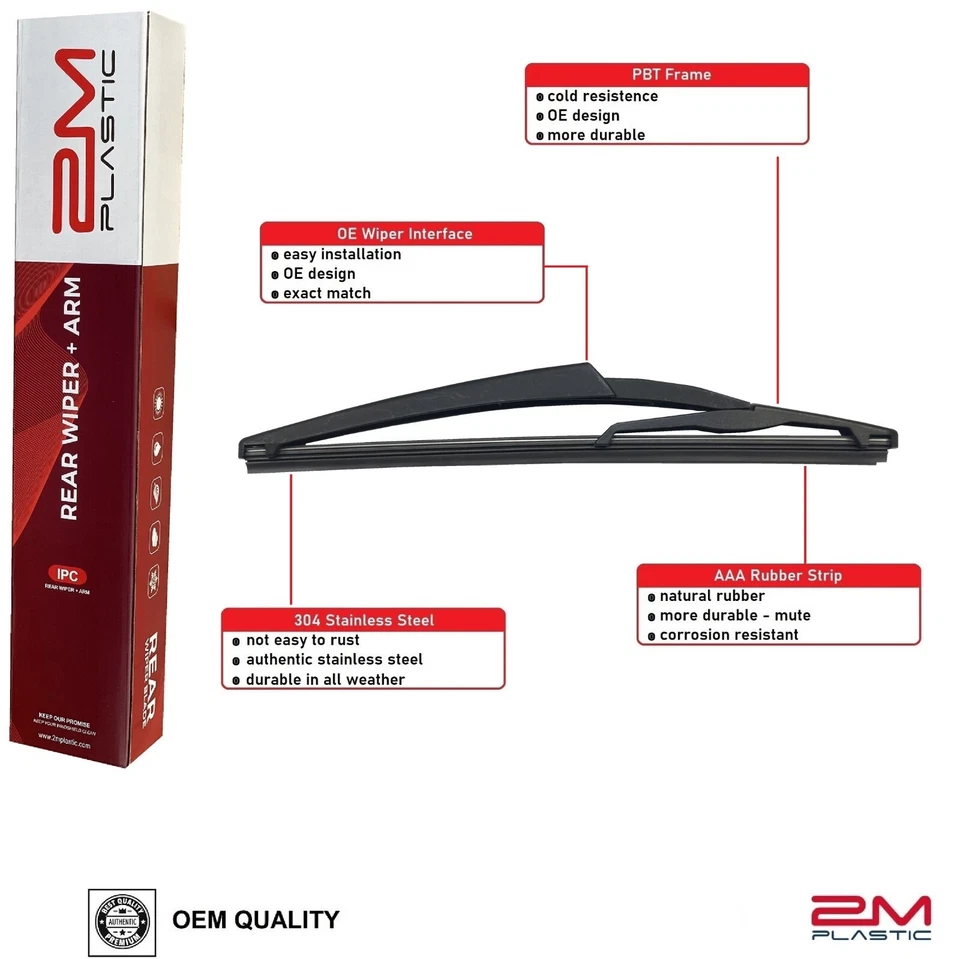 Brazo y cuchilla limpiaparabrisas trasero para SMART FORTWO MK2 2007-2015 calidad OE para todas las estaciones Foto 3 de 3