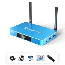 NEW 2025 Model Blue SuperBox S6 Max Keyboard remote BlueTooth-box free apps