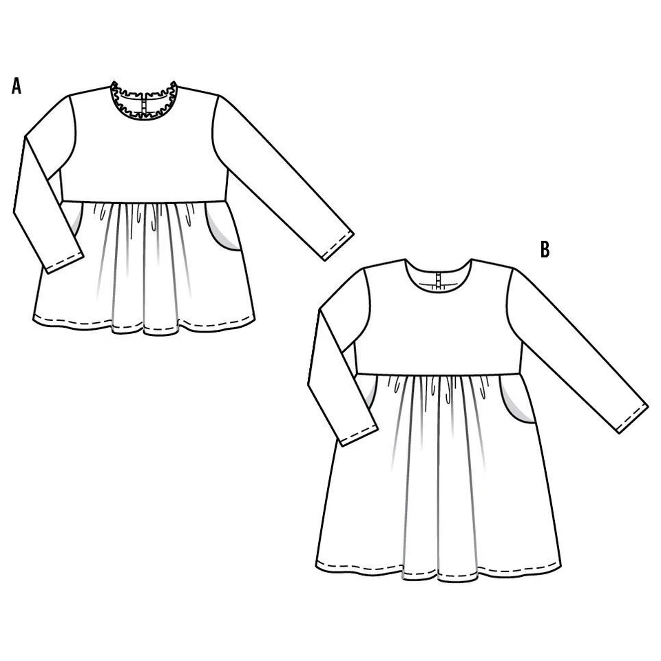 BURDA KIDS 9350 Mädchen Kleid & Top Schnittmuster Alter 2-7 Easy - Bild 3 von 4