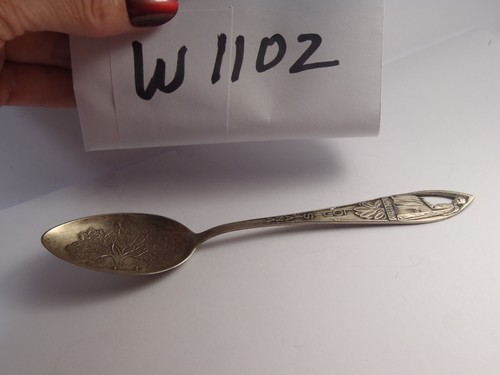 Antique Evangeline Louisiana Oak Tree Benches Sterling Souvenir Spoon 5 5/8" - Picture 3 of 20