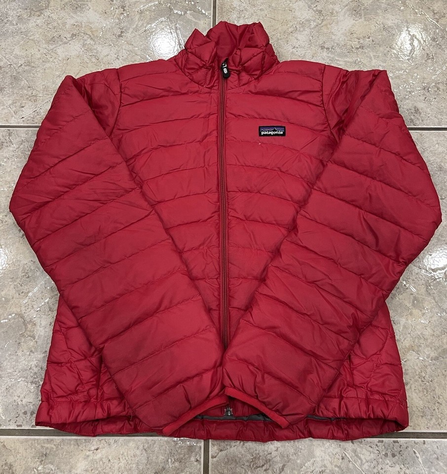 Womens XS Patagonia Goose Down Sweater FullZip Pink Puffer Jacket