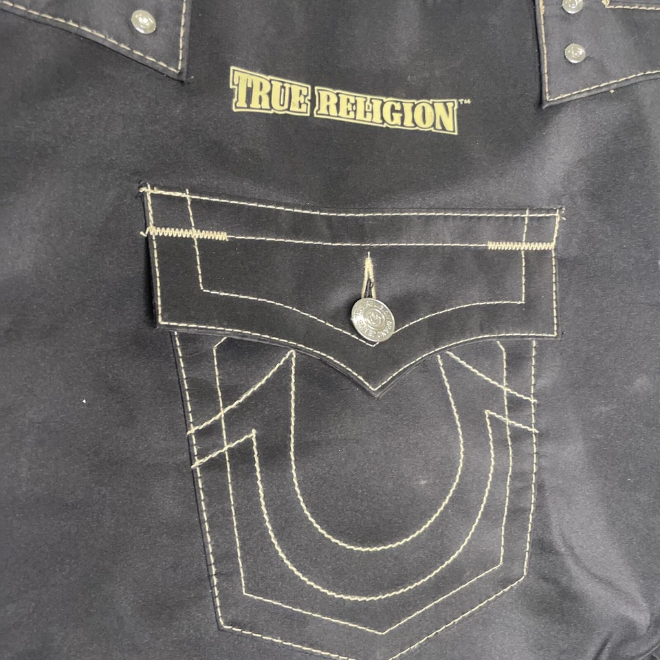 Bolsa tote True Religion ferradura preta - Imagem 3 de 4