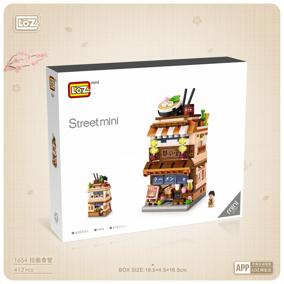 Street View Japanese Ramen shop LOZ Diamond Building Blocks iBlock Fun 1654 - Image 3 of 3