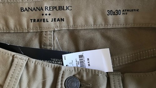 Banana Republic Mens 30x30 Travel Jean Athletic Fit Brown Khaki Stretch NWT - Picture 8 of 12