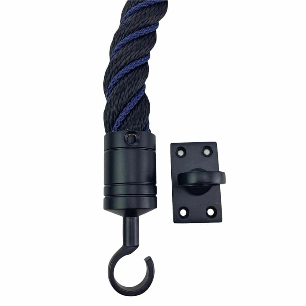 24mm Black Softline Wormed In Navy Barrier Rope x 2m c/w Black Hooks Popularny klasyk