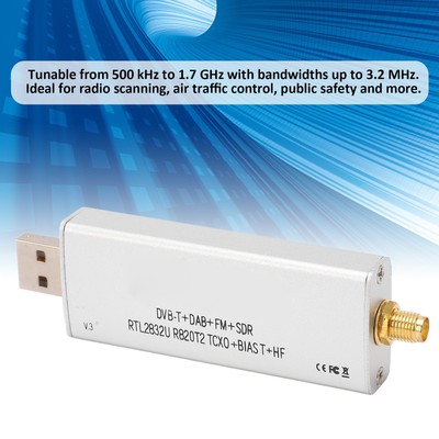 Radio Receiver RTL SDR R820T2 RTL2832U 1PPM TCXO SMA 500KHz-1766MHz Spares