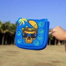 Tropical Skull Mallet Magnetic Putter Head Cover - 4.72x4.92in NEW