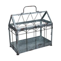 GewäChs Haus Pflanz Zink Vintage Optik 36Cm Metall Glas Deko Innen Esschert