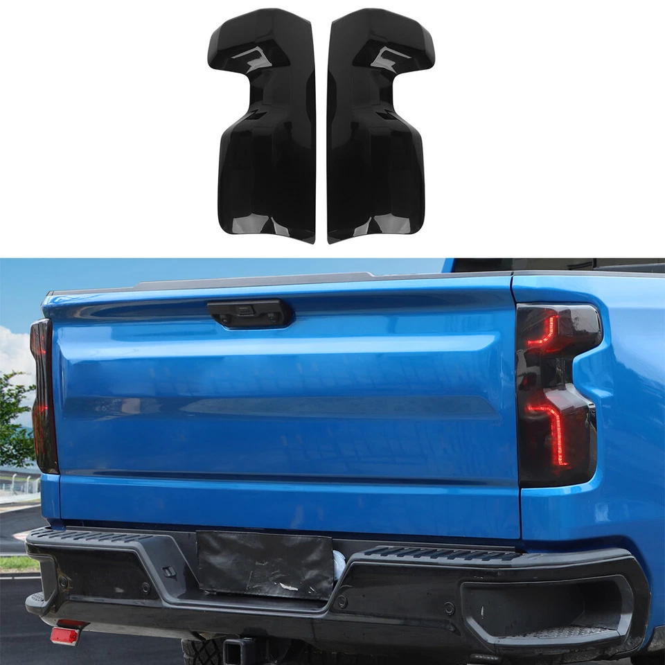 Smoked Rear Tail Light Guards Cover Trim Accessories For Chevrolet Silverado 22+ Foto 2 de 4