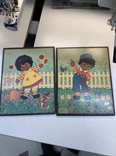 Rare Vintage Melanin Raggedy Ann  Andy litho hard prints