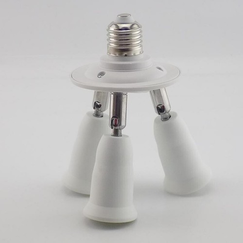 E27 Socket Splitter Base 3 in 1 Adjustable led Light Lamp Bulb Adapter Holder - Picture 2 of 9