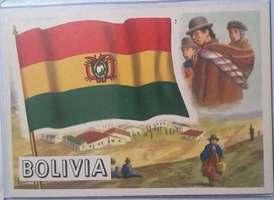 FLAGS of the WORLD 1956 Topps Card #10 Bolivia NRMINT