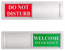 Do Not Disturb Sign, Privacy Door Sign, Please Knock Sign Do not Disturb-Silver