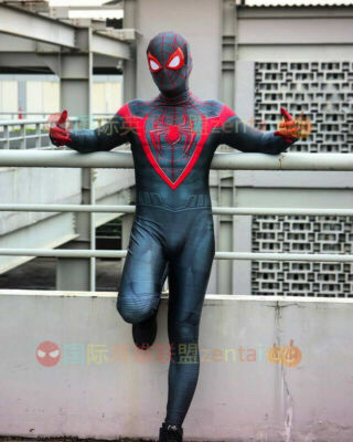 Spider-man Miles Morales Jumpsuit Spiderman Cosplay Costume Suit Halloween  Gifts