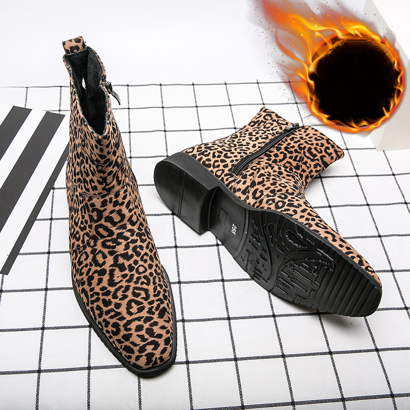 Mens Leopard Print British Chelsea 