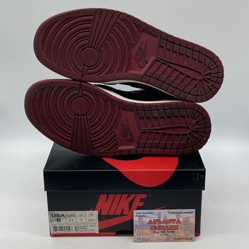 Size 8 - Air Jordan 1 Retro OG Flyknit High Bred Red Black Suede (919704-001) - Picture 6 of 8