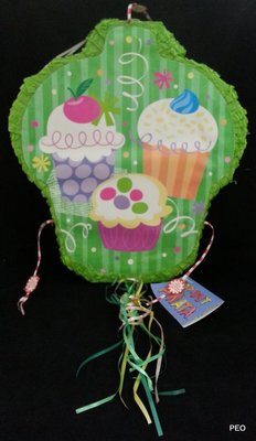Cupcake Cup Cake Pull Strings Pinata Pinatas Cakes Girl Birthday Party Cupcakes