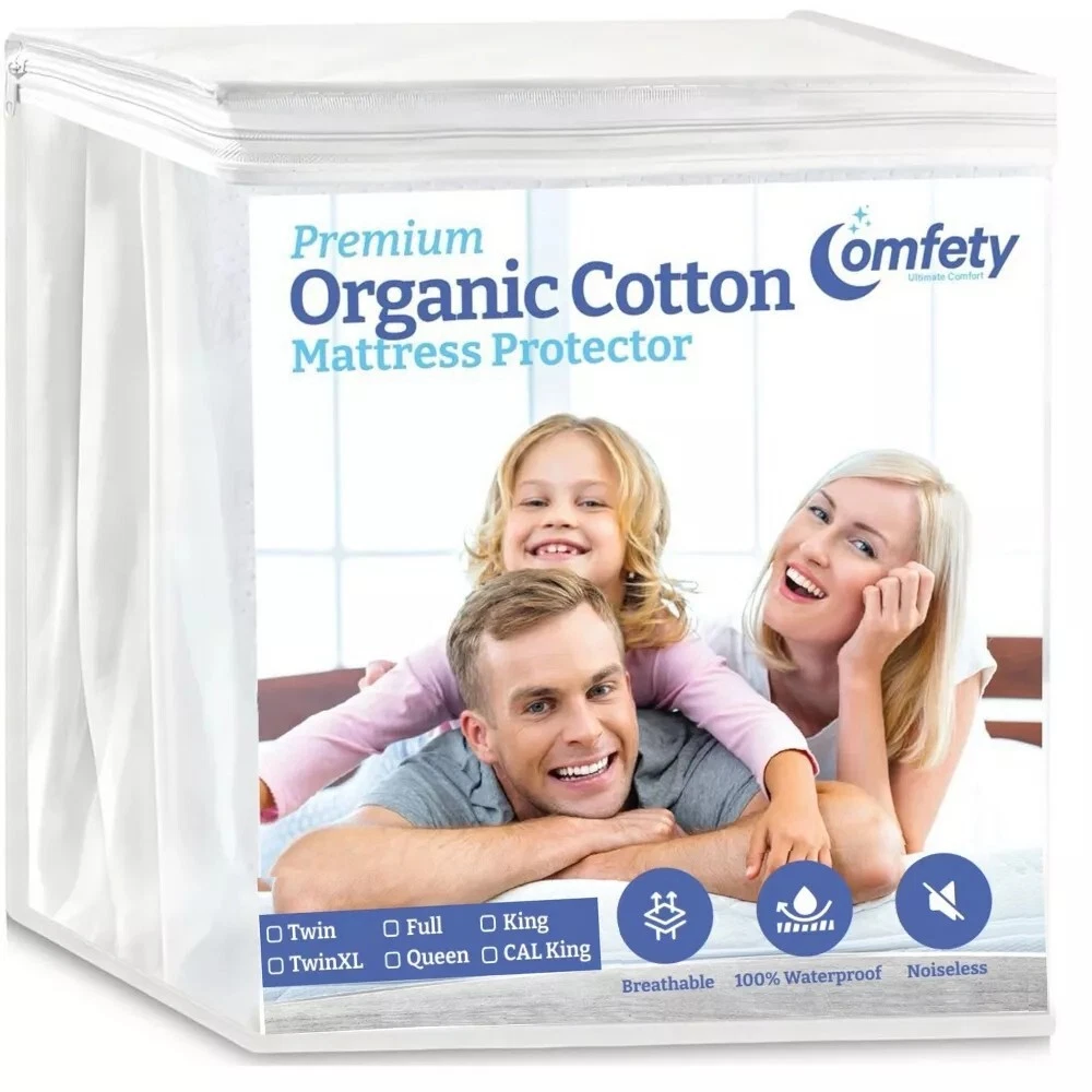 Organic Mattress Protector, 100% Waterproof & Hypoallergenic, Breathable Cotton
Opens in a new windo
