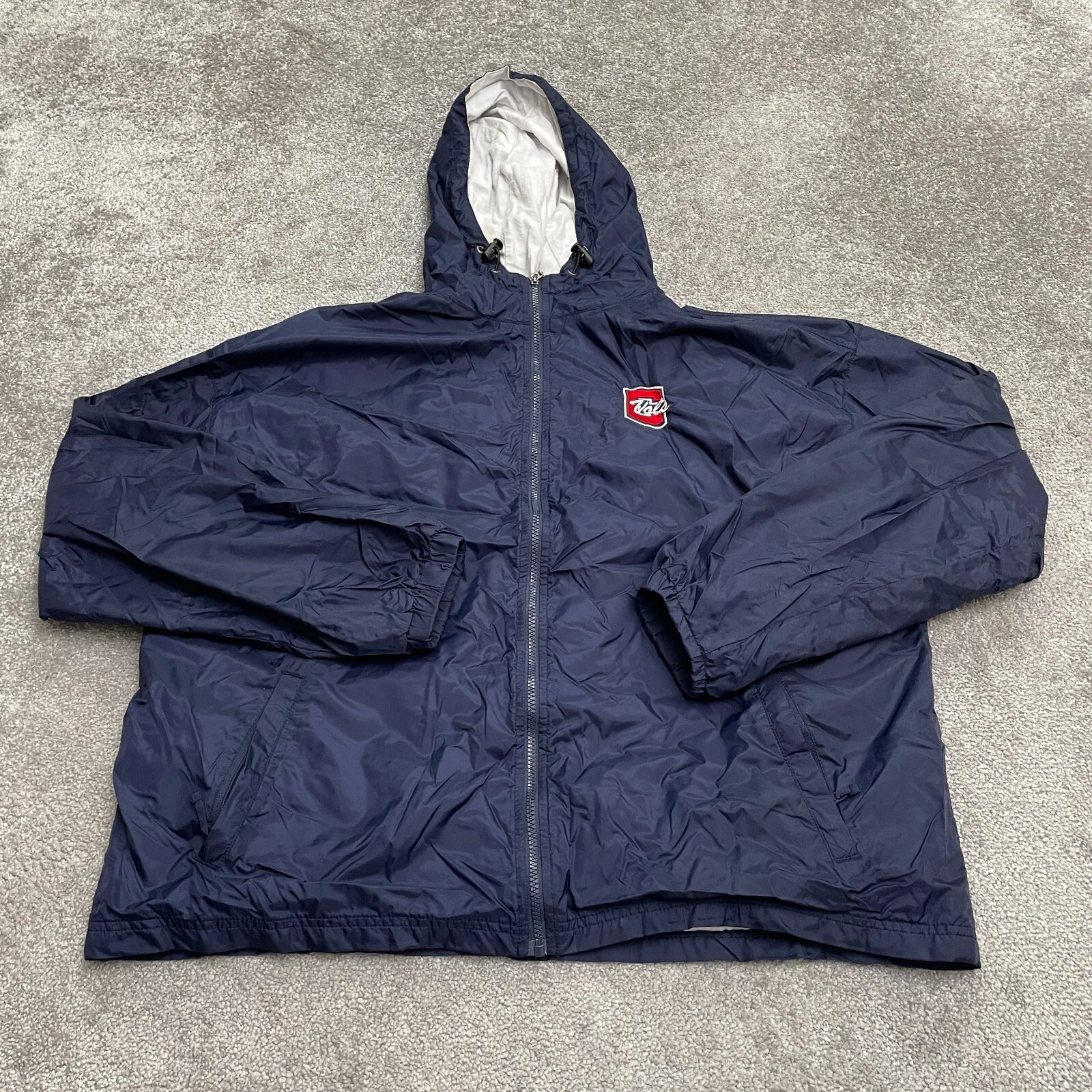 Augusta Softshell Windbreaker Jacket Womens XL Blue Hoodie Full Zip Outdoor