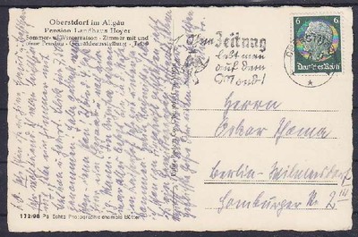 Dr Mi No. 516 Ef On Ak Oberstdorf With Advertising Stamp ...
