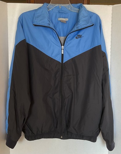 NIKE Flannel Lined Blue Black Zip Front 