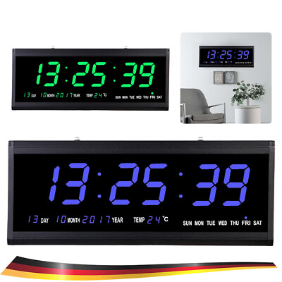Uhr Digitale Uhr Große Wanduhr LED Temperatur & Datumanzeige Digital Wanduhr