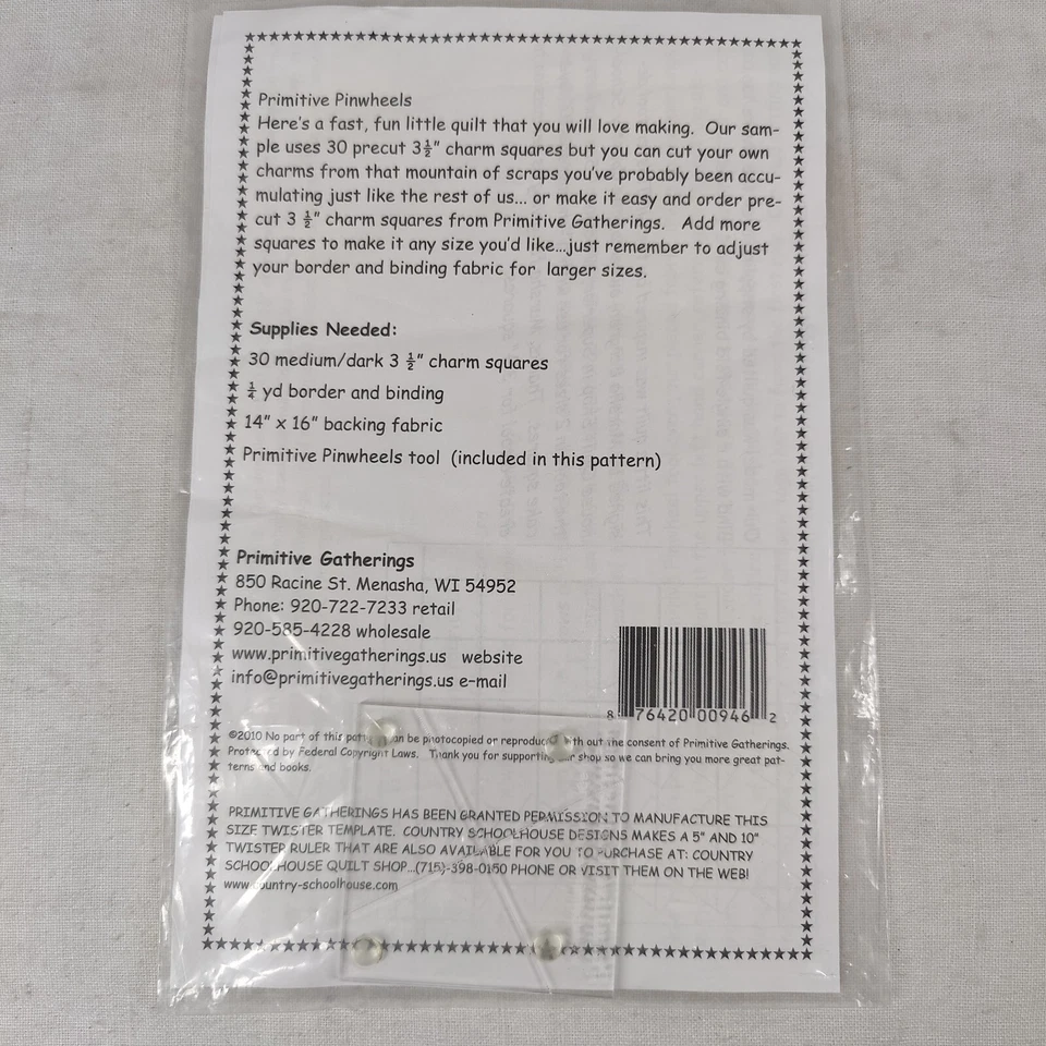 Primitive Pinwheels Southwestern Quilt Patterns 11" x 12" Primitive Gatherings - Image 2 of 4