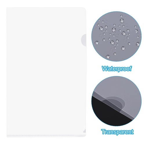 L Type Folders 50 Pack A4 Plastic File Project Pockets Clear Paper Document J... - Picture 3 of 5