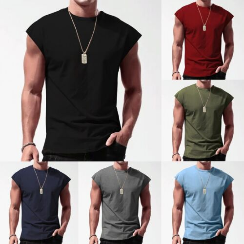 Men Gym Muscle Sleeveless Shirt Tank Top Bodybuilding Sport Fitness Workout Vest
