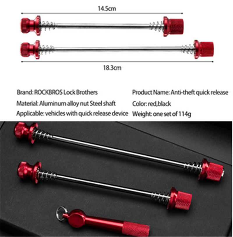 Rockbros Mtb Road Bike Anti-Theft Quick Release Lever Quick Release Lever  Set