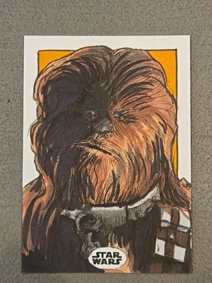 2018 Topps Star Wars Finest Sketch Card "CHEWBACCA" by Legendary MARSHA PARKINS - Image 1 of 2