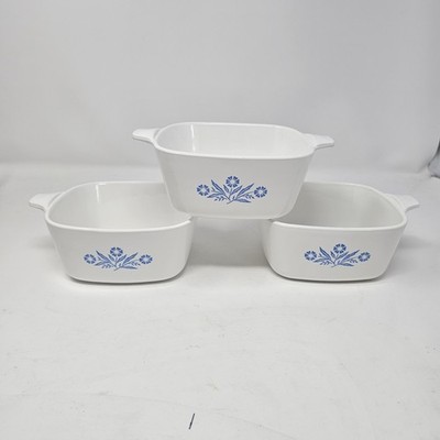 Corning Ware Blue Cornflower Casserole 22oz  P-43-B lot of 3