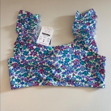 J Crew Crewcuts Bikini Top Size 8 Floral Ruffle