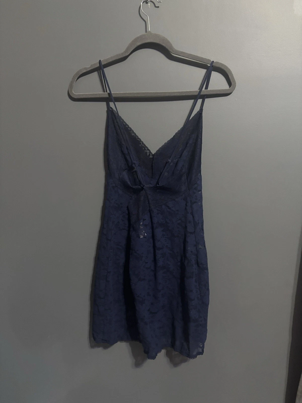 UNDERCOVER victoria’s secret twee full pizzo Y2K rock mini abito slip taglia xl blu navy