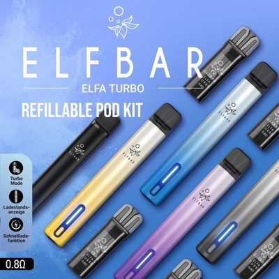 ELF BAR Turbo Pod System Kit Leer Pod Elfbar Nikotin Refill Pod alle Farben