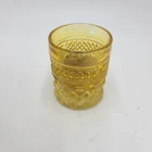 Vtg Rare AMBER Anchor Hocking Wexford Candle Toothpick Holder Shot Glass 2.5"