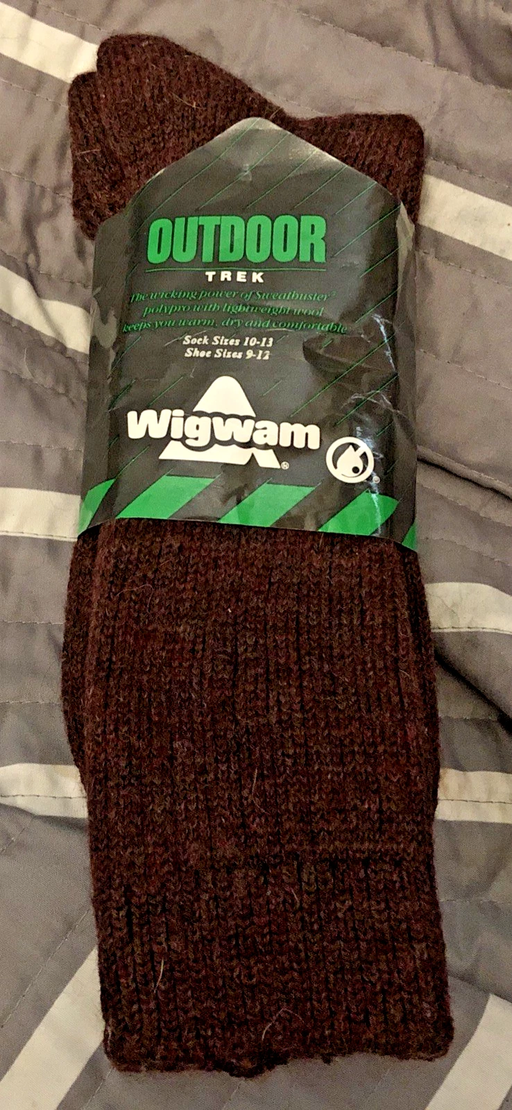 Vintage 1980s Wigwam Socks Hiking Outdoor Trek USA Made! 10 - 13 Men's Shoe 9-12