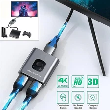 HUB 2 in 1 out & 1 in 2 out Bi-Directional 4K HDMI 2.0 Cable Switcher Splitter